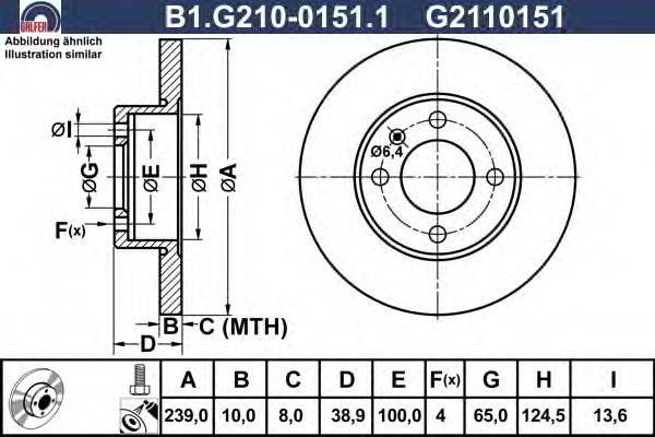 Тормозной диск GALFER B1.G210-0151.1