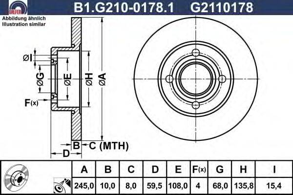 Тормозной диск GALFER B1.G210-0178.1