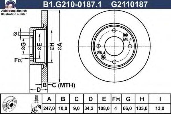 Тормозной диск GALFER B1.G210-0187.1