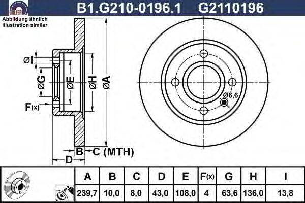 Тормозной диск GALFER B1.G210-0196.1