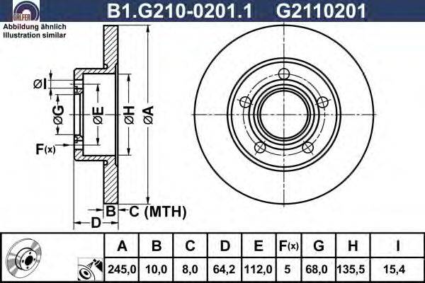 Тормозной диск GALFER B1G21002011