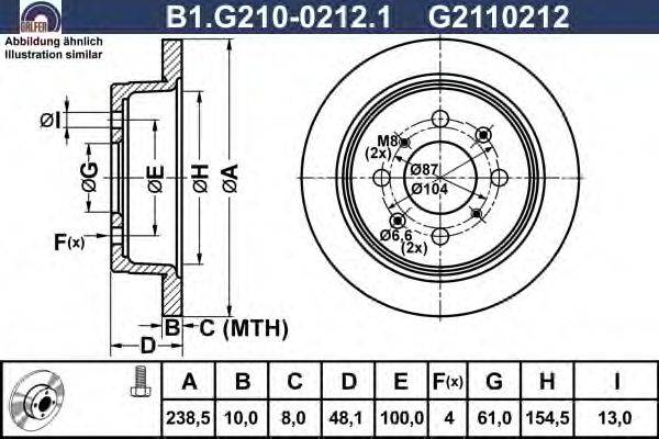 Тормозной диск GALFER B1.G210-0212.1