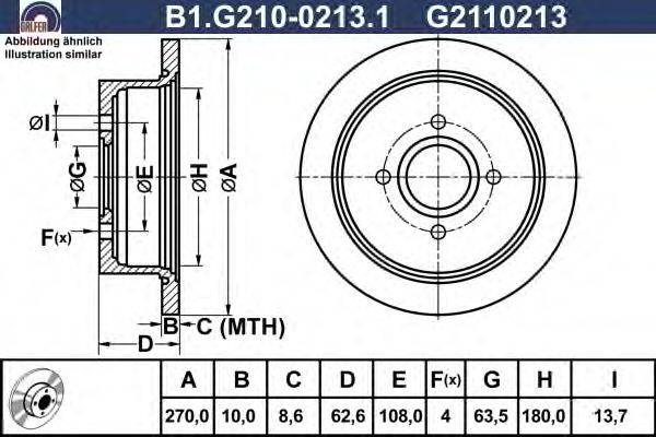 Тормозной диск GALFER B1.G210-0213.1