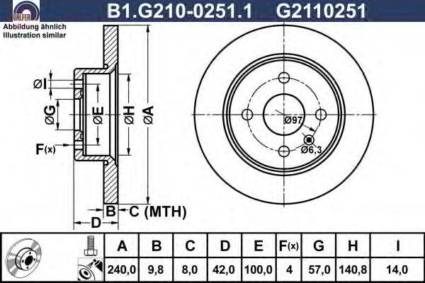 Тормозной диск GALFER B1.G210-0251.1
