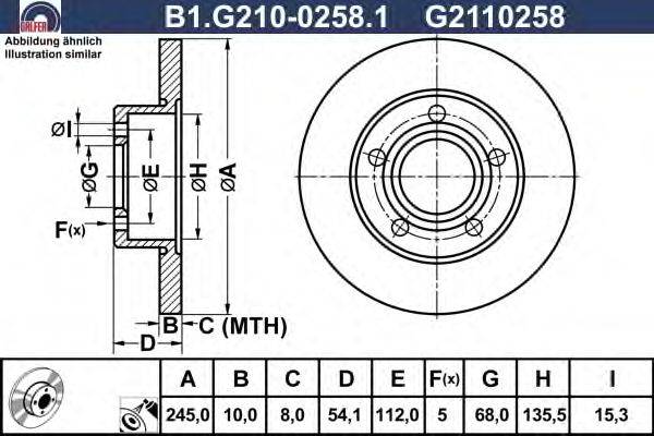 Тормозной диск GALFER B1.G210-0258.1