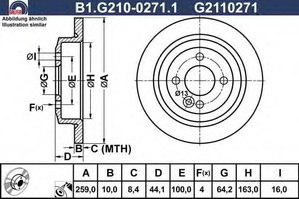 Тормозной диск GALFER B1.G210-0271.1