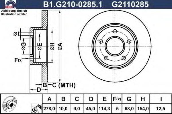 Тормозной диск GALFER B1.G210-0285.1