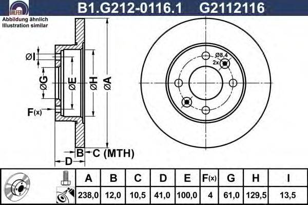 Тормозной диск GALFER B1.G212-0116.1