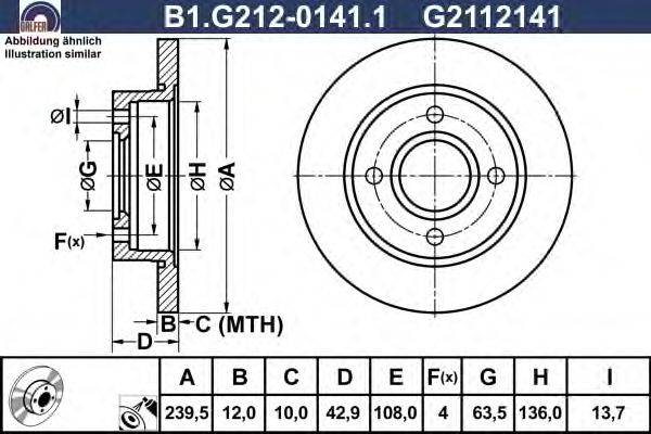 Тормозной диск GALFER B1.G212-0141.1