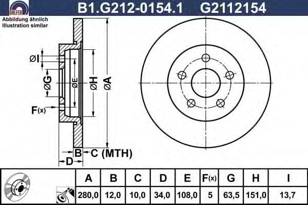 Тормозной диск GALFER B1.G212-0154.1