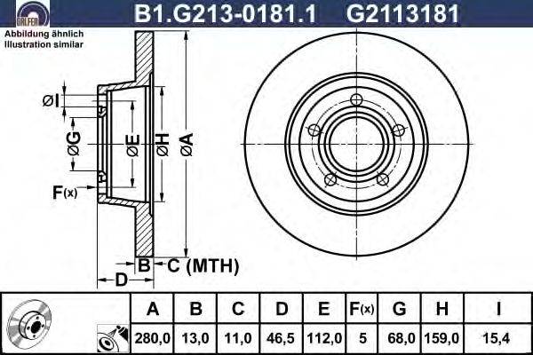 Тормозной диск GALFER B1.G213-0181.1