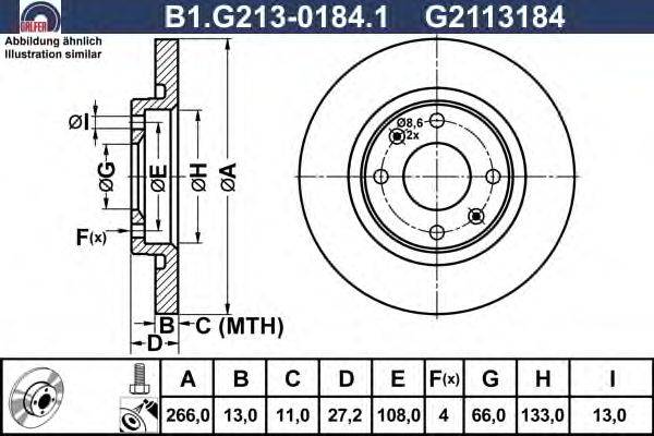 Тормозной диск GALFER B1.G213-0184.1