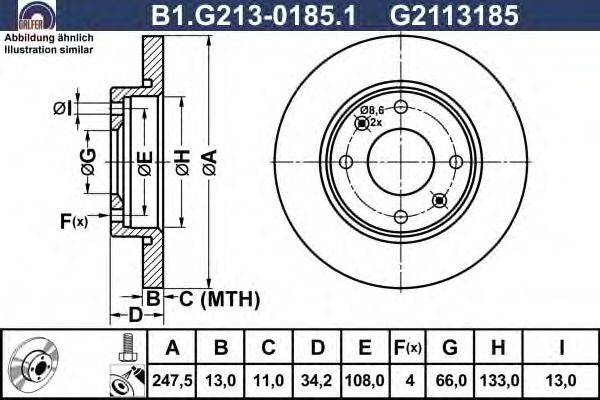 Тормозной диск GALFER B1.G213-0185.1