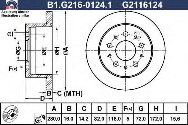 Тормозной диск GALFER B1.G216-0124.1
