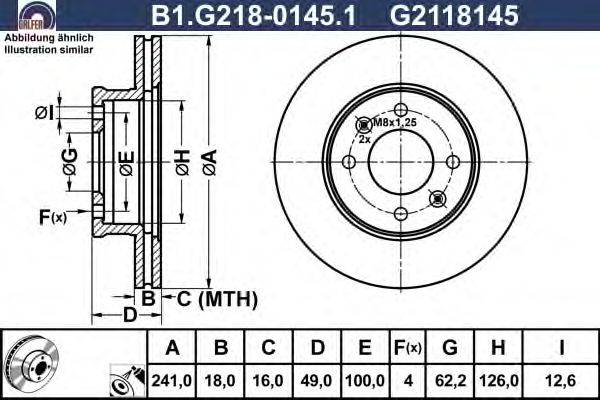 Тормозной диск GALFER B1G21801451