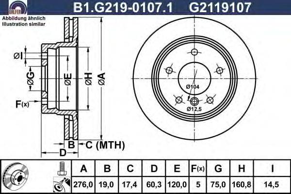 Тормозной диск GALFER B1.G219-0107.1