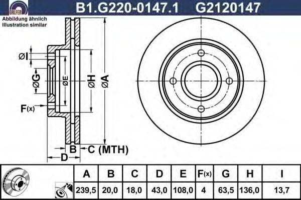 Тормозной диск GALFER B1.G220-0147.1