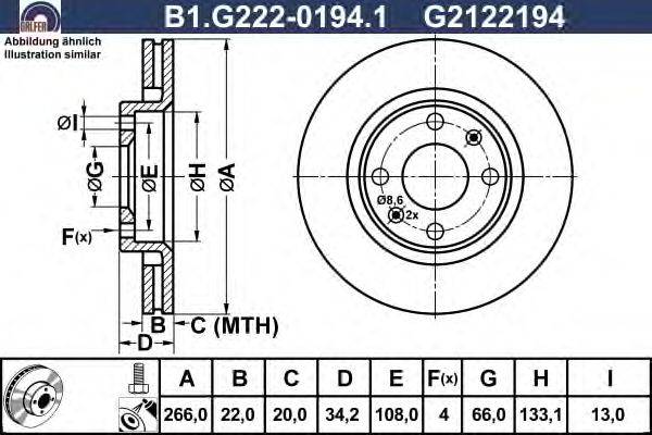 Тормозной диск GALFER B1.G222-0194.1