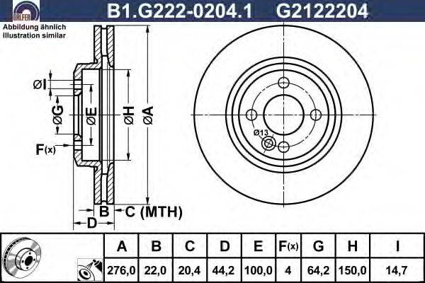 Тормозной диск GALFER B1.G222-0204.1