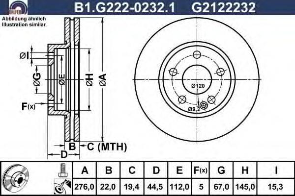 Тормозной диск GALFER B1.G222-0232.1