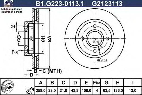 Тормозной диск GALFER B1.G223-0113.1