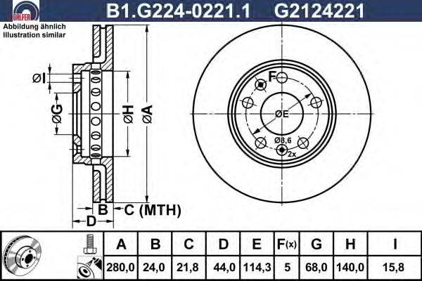 Тормозной диск GALFER B1.G224-0221.1