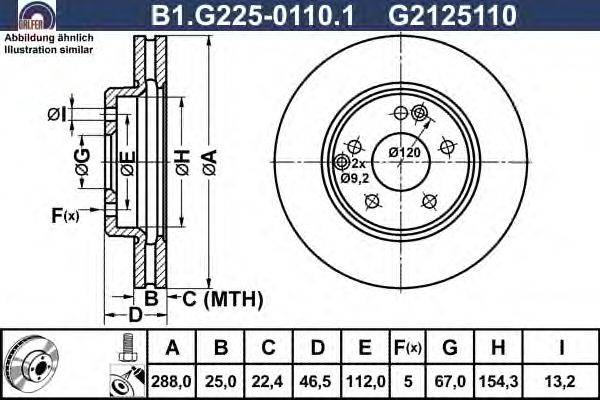 Тормозной диск GALFER B1.G225-0110.1