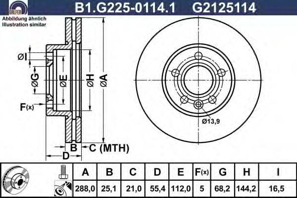 Тормозной диск GALFER B1.G225-0114.1