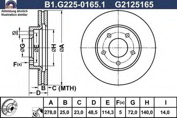 Тормозной диск GALFER B1.G225-0165.1