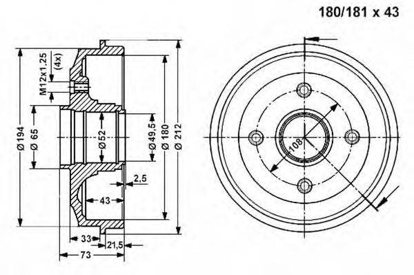 Тормозной барабан VEMA 800998