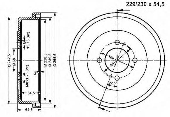 Тормозной барабан VEMA 801029