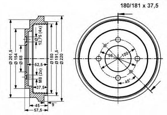 Тормозной барабан VEMA 801030