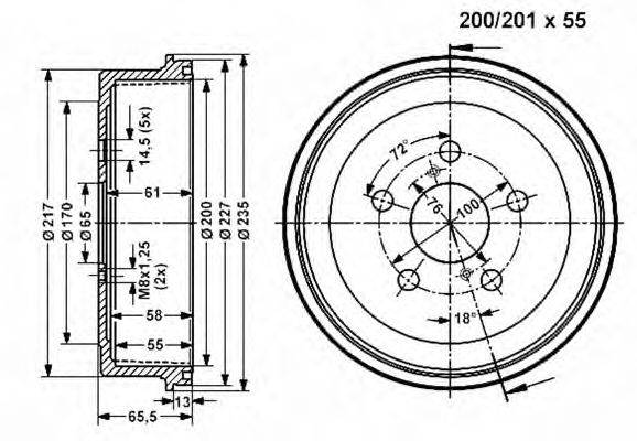 Тормозной барабан VEMA 801084
