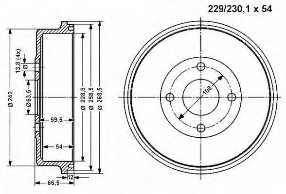 Тормозной барабан VEMA 801162