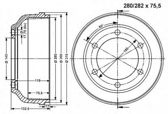 Тормозной барабан VEMA 801164