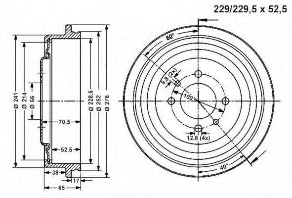 Тормозной барабан VEMA 801222