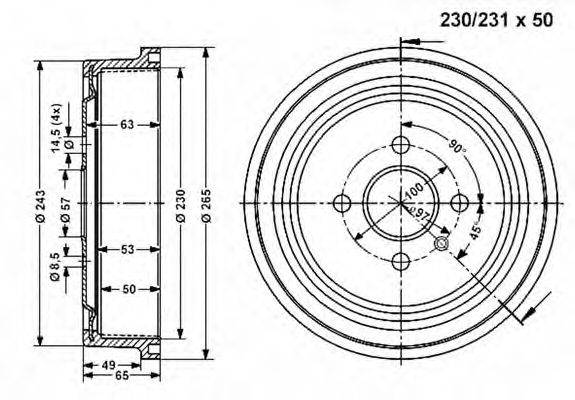 Тормозной барабан VEMA 801280