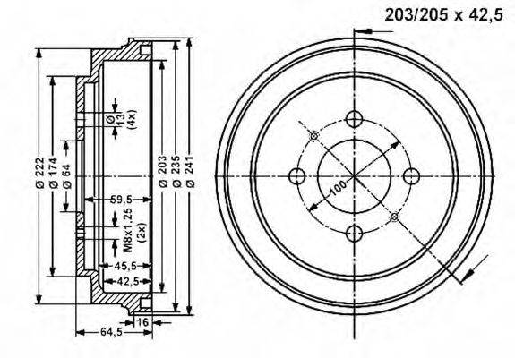 Тормозной барабан VEMA 801344