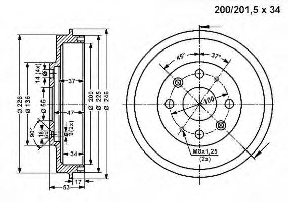 Тормозной барабан VEMA 801355