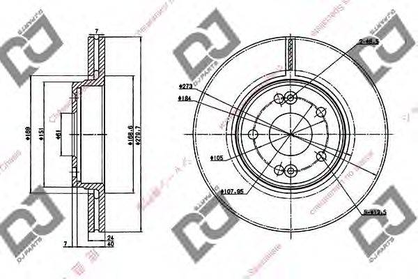 Тормозной диск DJ PARTS BD1274