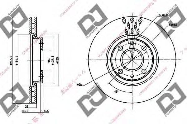 Тормозной диск DJ PARTS BD1297