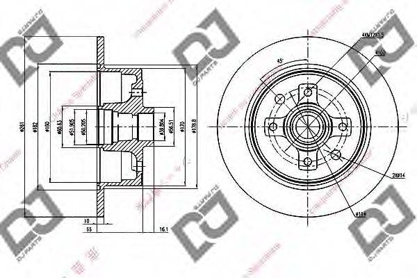 Тормозной диск DJ PARTS BD1765