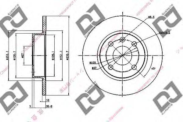 Тормозной диск DJ PARTS BD1776