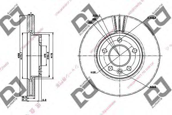 Тормозной диск DJ PARTS BD1335