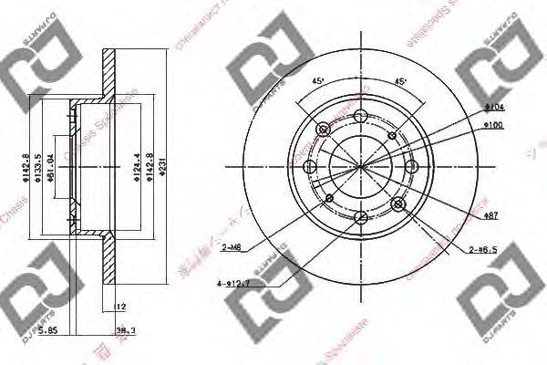 Тормозной диск DJ PARTS BD1677