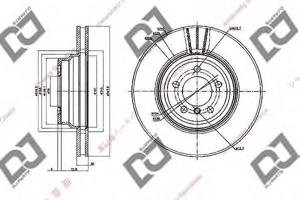 Тормозной диск DJ PARTS BD1625