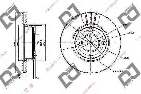 Тормозной диск DJ PARTS BD1586