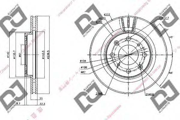 Тормозной диск DJ PARTS BD1352