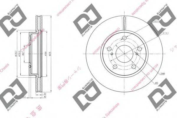 Тормозной диск DJ PARTS BD1422