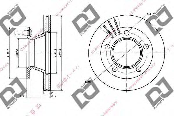 Тормозной диск DJ PARTS BD1483